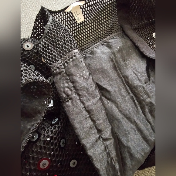 H&M SIZE 2 Fishnet sequin beaded coat - Picture 3 of 6